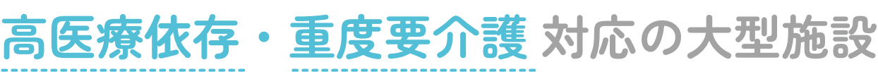 高医療依存・重度要介護 対応の大型施設